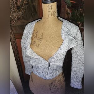 H&M Light Gray Knit Zip-Up